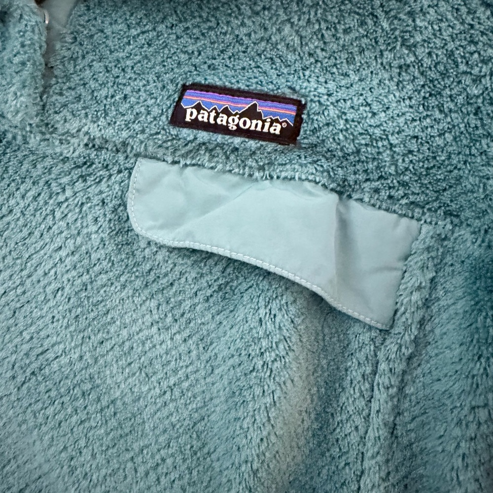 Patagonia Re-Tool Half-Snap Pullover Fleece Teal Medium EUC - Picture 4 of 9